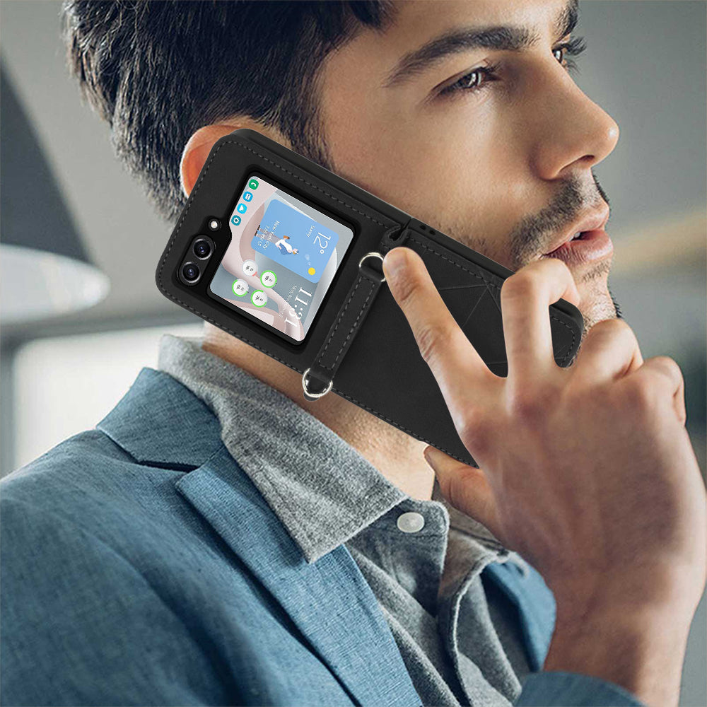 YB Imprinting Series-1 for Samsung Galaxy Z Flip5 5G PU Leather Phone Case Imprinted Phone Protective Cover YB Imprinting Series-1 for Samsung Galaxy Z Flip5 5G PU Leather Phone Case Imprinted Phone Protective Cover